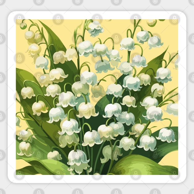 Lily of The Valley Sticker by Siha Arts